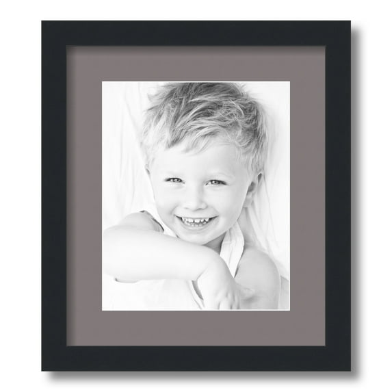 ArtToFrames 12.5x15" Matted Picture Frame with 8.5x11" Single Mat Photo Opening Framed in 1.25" Satin Black and 2" Pewter Mat (FWM-3926-12.5x15)