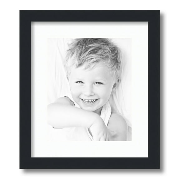 ArtToFrames 12.5x15" Matted Picture Frame with 8.5x11" Single Mat Photo Opening Framed in 1.25" Satin Black and 2" Super White Mat (FWM-3926-12.5x15)