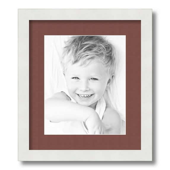 ArtToFrames 12.5x15" Matted Picture Frame with 8.5x11" Single Mat Photo Opening Framed in 1.25" Satin White Frame and 2" Brique Mat (FWM-3966-12.5x15)