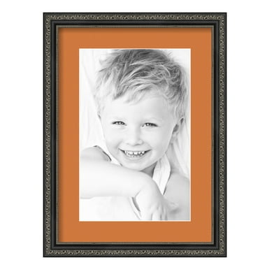 ArtToFrames 12.5x18" Matted Picture Frame with 8.5x14" Single Mat Photo Opening Framed in 1.25" Antique Black and 2" Octoberfest Mat (FWM-5106-12.5x18)