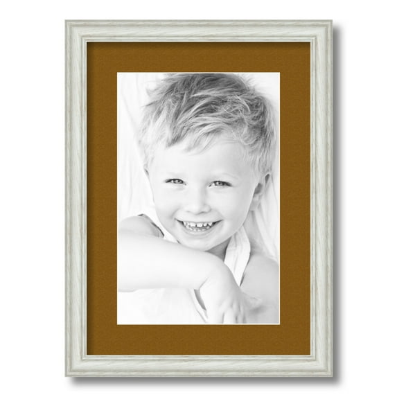 ArtToFrames 12.5x18 Matted Picture Frame with 8.5x14 Single Mat Photo Opening Framed in 1.25 Off White Wash on Ash and 2 Coronado Mat (FWM-4098-12.5x18)