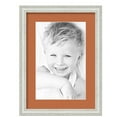 thumbnail image 1 of ArtToFrames 12.5x18" Matted Picture Frame with 8.5x14" Single Mat Photo Opening Framed in 1.25" Off White Wash on Ash and 2" Red Orange Mat (FWM-4098-12.5x18), 1 of 8