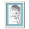 thumbnail image 1 of ArtToFrames 12.5x18" Matted Picture Frame with 8.5x14" Single Mat Photo Opening Framed in 1.25" Satin White Frame and 2" French Blue Mat (FWM-3966-12.5x18), 1 of 8
