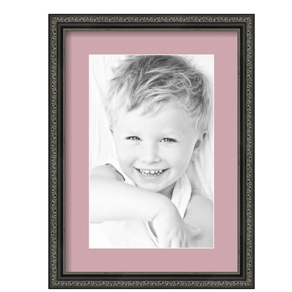 ArtToFrames 12.5x18" Matted Picture Frame with 8.5x14" Single Mat Photo Opening Framed in 1.25" Antique Black and 2" Seashell Mat (FWM-5106-12.5x18)
