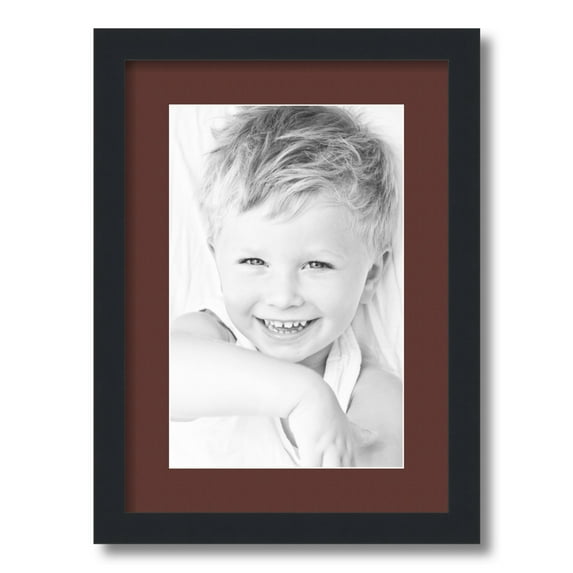 ArtToFrames 12.5x18 Matted Picture Frame with 8.5x14 Single Mat Photo Opening Framed in 1.25 Satin Black and 2 Maroon Mat (FWM-3926-12.5x18)