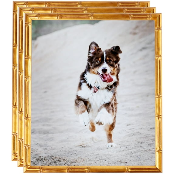 ArtToFrames 12" x 12" .75 Picture Frame, 12x12 inch Gold Wood Poster Frame (WOM-4875), 3 Pack
