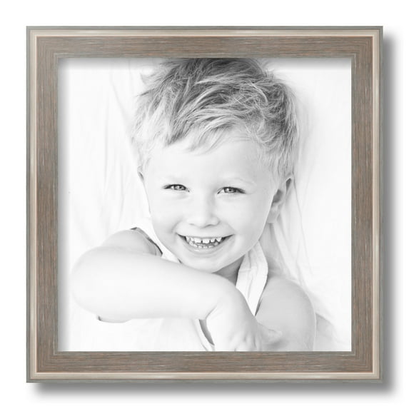 ArtToFrames 12" x 12" Contrast Light Grey Picture Frame, 12x12 inch Gray Wood Poster Frame (WOM-4929)