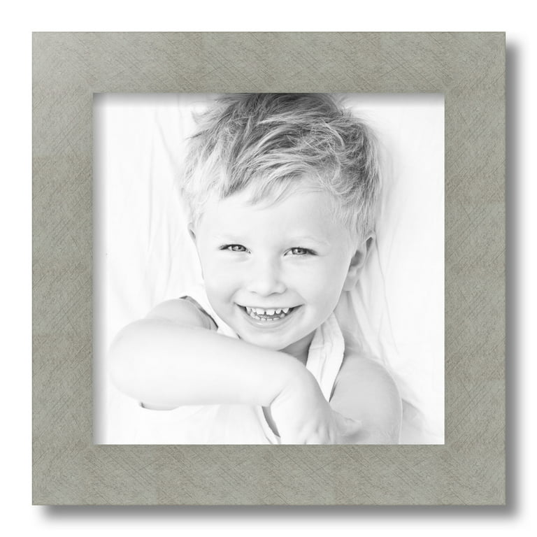 ArtToFrames 12 x 12 Metallic Deco Silver Picture Frame, 12x12 inch Silver  MDF Poster Frame (WOM-4501)