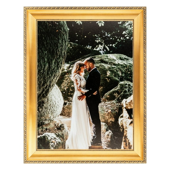 ArtToFrames 12" x 12" Muted Gold Picture Frame, 12x12 inch Gold Wood Poster Frame (WOM-4624), 1 Pack