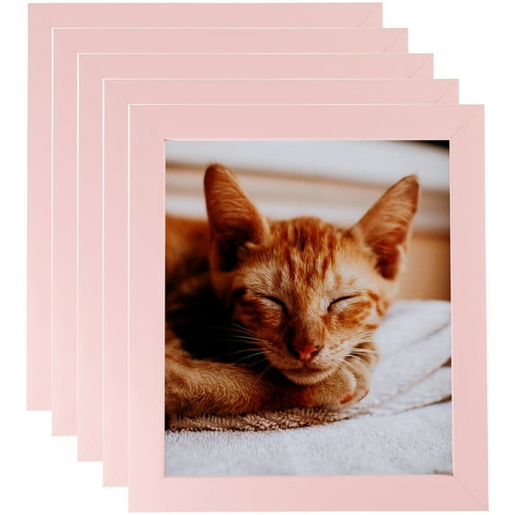 ArtToFrames 12" x 12" Pink Picture Frame, 12x12 inch Pink Wood Poster Frame (WOM-4120), 5 Pack