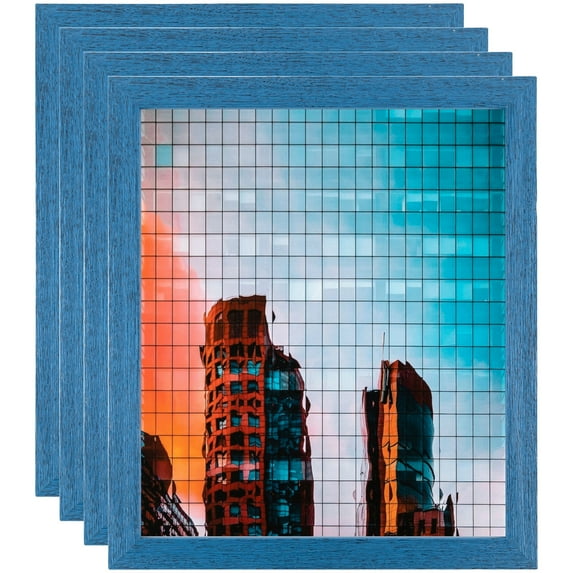 ArtToFrames 12" x 14" Blue Picture Frame, 12x14 inch Blue Wood Poster Frame (WOM-4427), 4 Pack