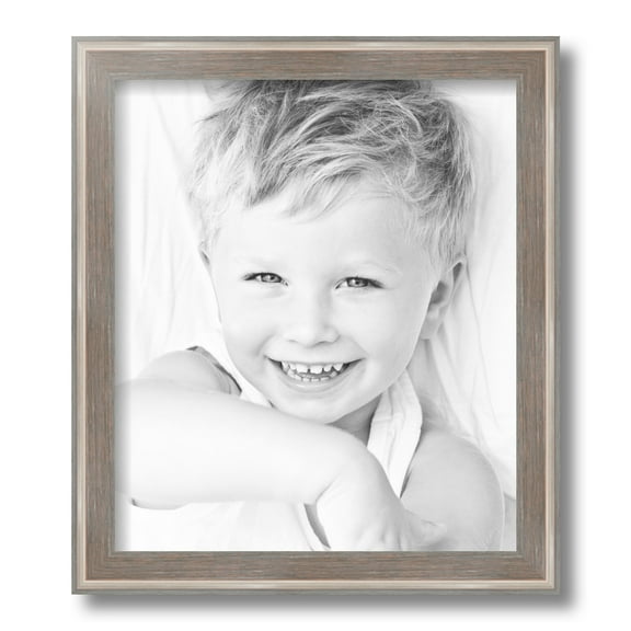 ArtToFrames 12" x 14" Contrast Light Grey Picture Frame, 12x14 inch Gray Wood Poster Frame (WOM-4929)