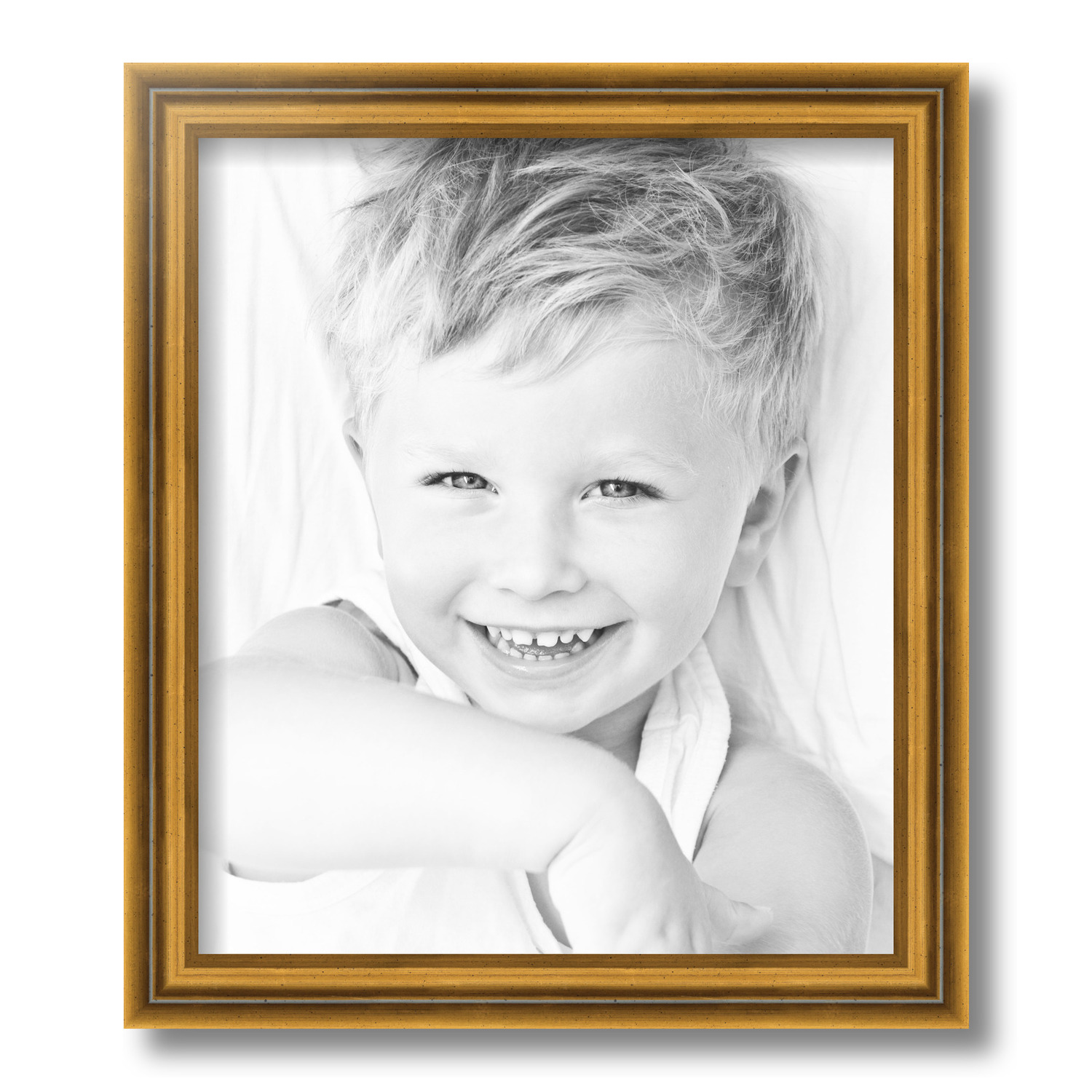 ArtToFrames 12" x 14" Gold Step Picture Frame, 12x14 inch Gold Wood