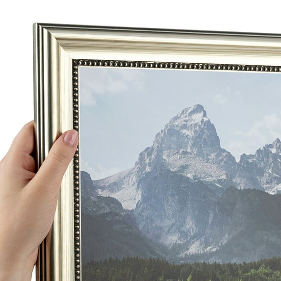ArtToFrames 12" x 15" Regency Silver Picture Frame, 12x15 inch Silver Wood Poster Frame (WOM-5023), Pack