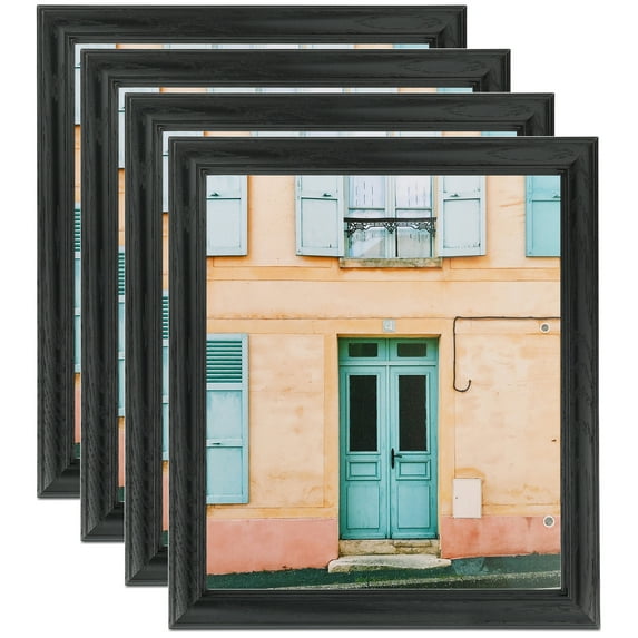 ArtToFrames 12" x 16" Galleria Noir Picture Frame, 12x16 inch Black MDF Poster Frame (WOM-4083), 4 Pack