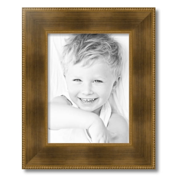 ArtToFrames 12" x 16" Streaked Gold with Beeds Picture Frame, 12x16 inch Gold Wood Poster Frame (WOM-5172), 5 Pack