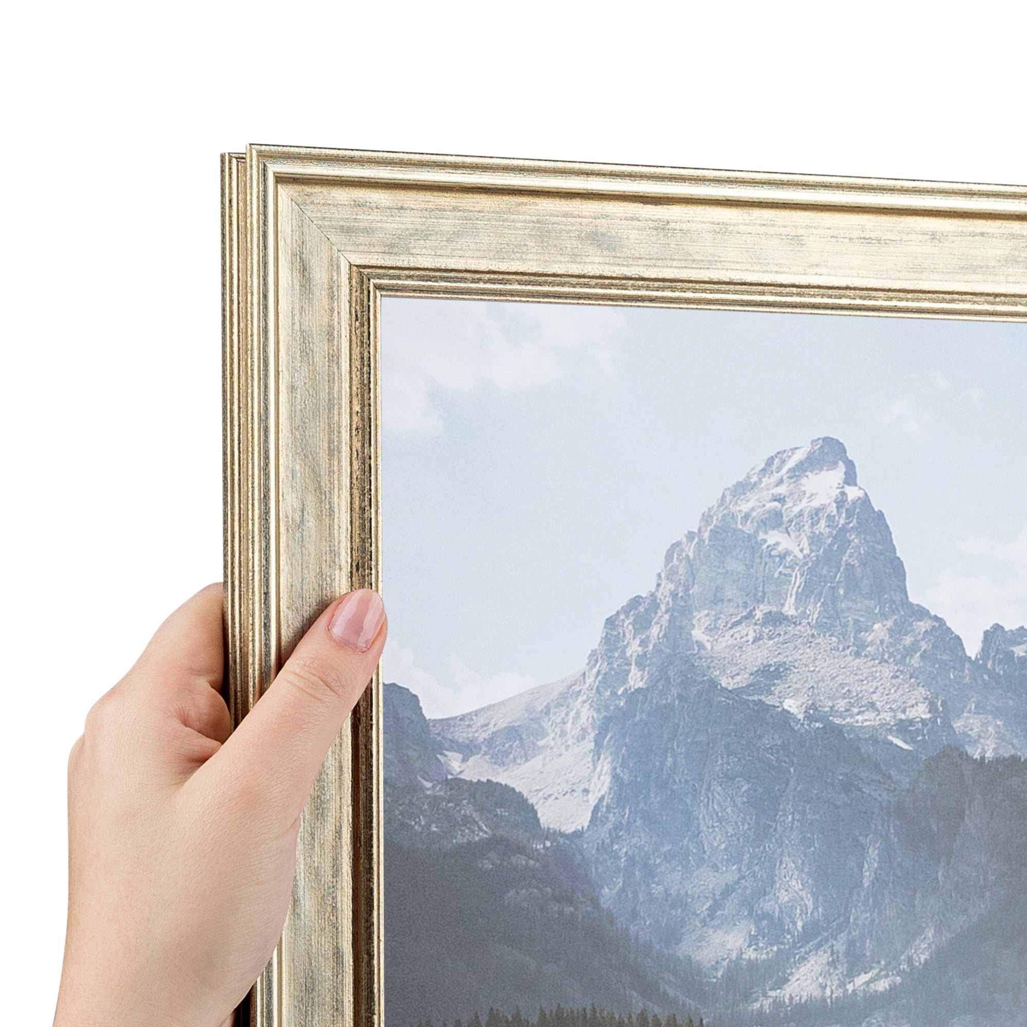 ArtToFrames 12 x 17 Silver Panel Picture Frame 12x17 inch Multi Wood Poster Frame WOM 5094