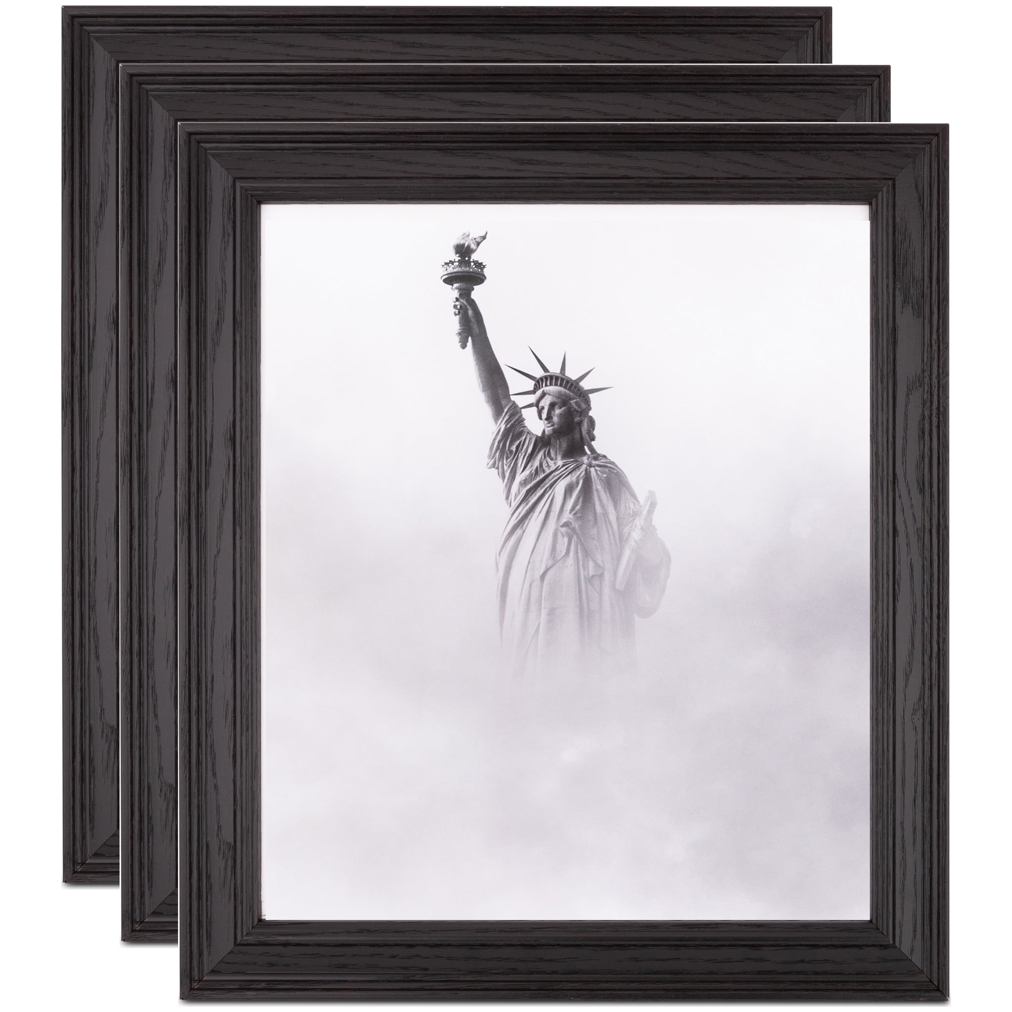 ArtToFrames 12" x 18" Colonial Onyx Picture Frame, 12x18 inch Black MDF Poster Frame (WOM-4386), 3 Pack