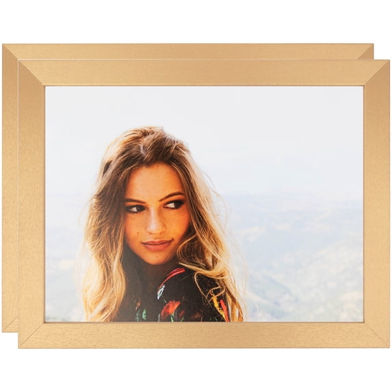 ArtToFrames 12" x 18" Gold Alloy Picture Frame, 12x18 inch Gold MDF Poster Frame (WOM-4638), 2 Pack