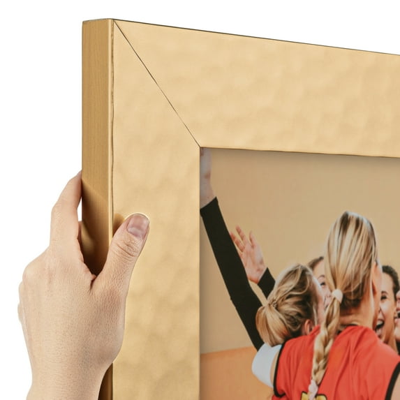 ArtToFrames 12" x 18" Golden Ember Hammered Gold Picture Frame, 12x18 inch Gold Wood Poster Frame (WOM-5252), Pack