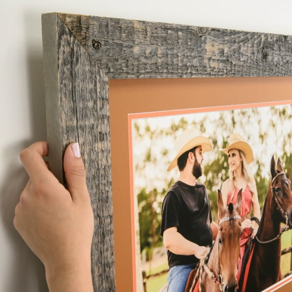 ArtToFrames 12" x 18" Real Reclaimed Barnwood 2.5 Inch Picture Frame, 12x18 inch Brown Wood Poster Frame (WOM-4660), 1 Pack