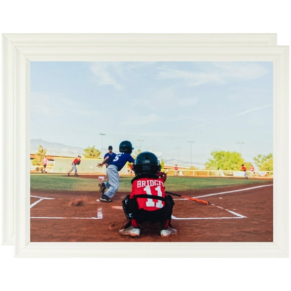 ArtToFrames 12" x 18" White Picture Frame, 12x18 inch White Wood Poster Frame (WOM-4100), 2 Pack