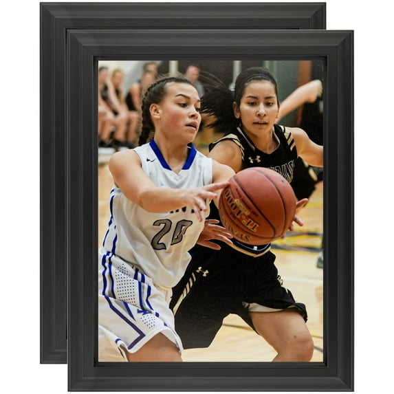 ArtToFrames 12" x 24" Black Matte Reverse Picture Frame, 12x24 inch Black Wood Poster Frame (WOM-4029), 2 Pack