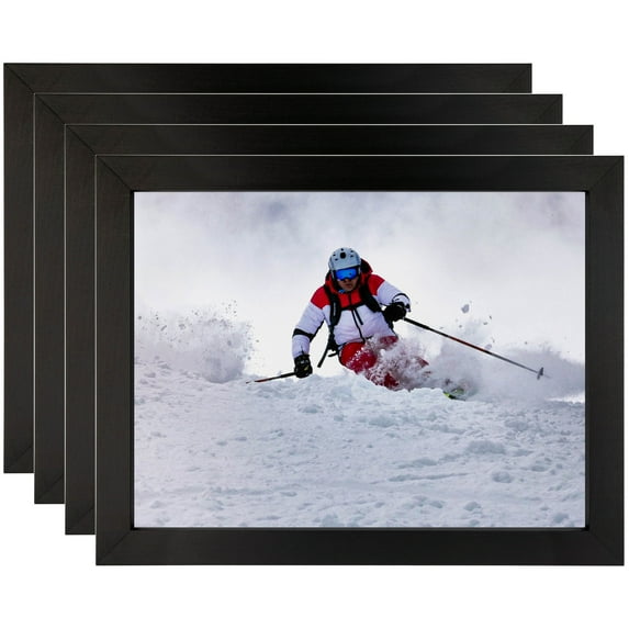 ArtToFrames 12" x 24" Black Stain Picture Frame, 12x24 inch Black Wood Poster Frame (WOM-4088), 4 Pack