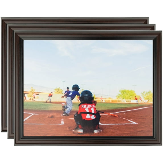 ArtToFrames 12" x 24" Traditional Cherry with Steps Picture Frame, 12x24 inch Red MDF Poster Frame (WOM-4165), 3 Pack