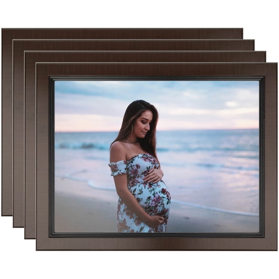ArtToFrames 12" x 24" Windsor Walnut Picture Frame, 12x24 inch Brown MDF Poster Frame (WOM-4686), 4 Pack