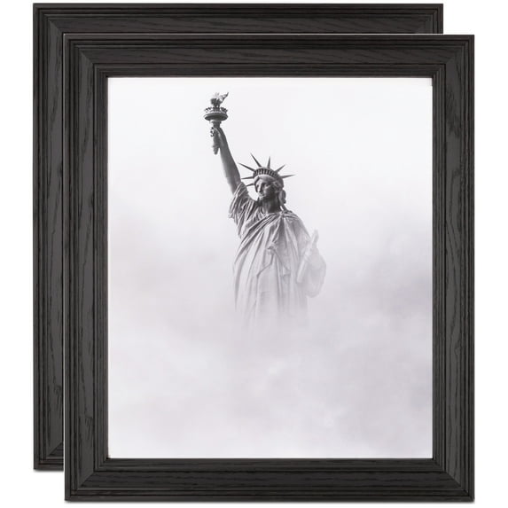 ArtToFrames 12" x 28" Colonial Onyx Picture Frame, 12x28 inch Black MDF Poster Frame (WOM-4386), 2 Pack