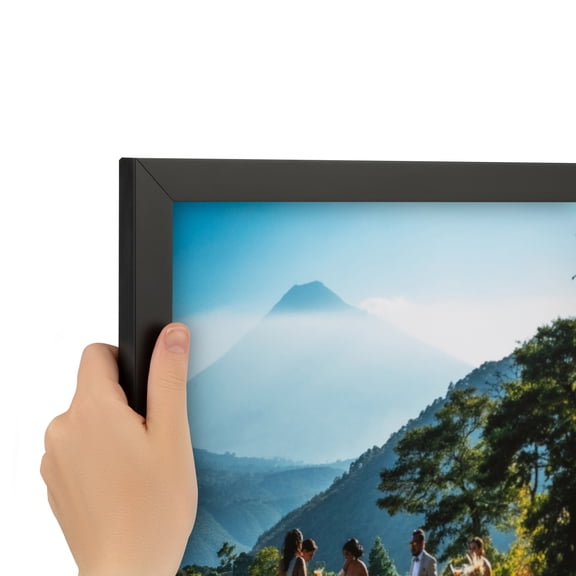 ArtToFrames 12" x 28" Contemporary Black Picture Frame, 12x28 inch Black Wood Poster Frame (WOM-4730),  Pack