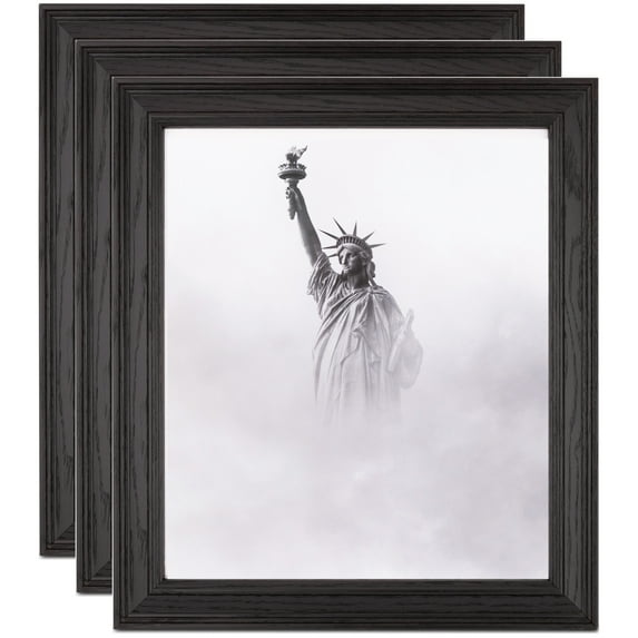 ArtToFrames 12" x 32" Colonial Onyx Picture Frame, 12x32 inch Black MDF Poster Frame (WOM-4386), 3 Pack