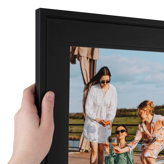 ArtToFrames 12" x 36" Black Picture Frame, 12x36 inch Black MDF Poster Frame (WOM-5293), Pack