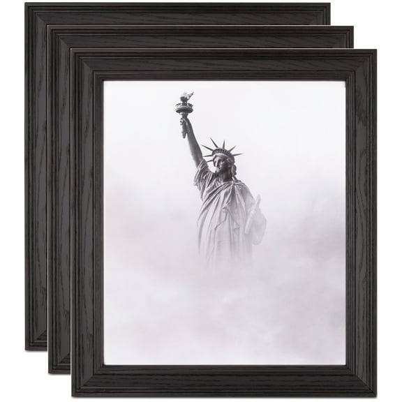 ArtToFrames 12" x 36" Colonial Onyx Picture Frame, 12x36 inch Black MDF Poster Frame (WOM-4386), 3 Pack