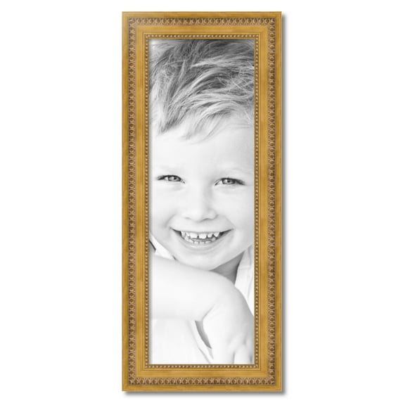 ArtToFrames 12" x 36" Gold Picture Frame, 12x36 inch Gold Wood Poster Frame (WOM-4166)