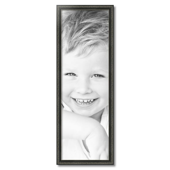 ArtToFrames 12x37 inch Antique Black Picture Frame, Black 12" x 37" Wood Poster Frame (WOM-5106) 1234