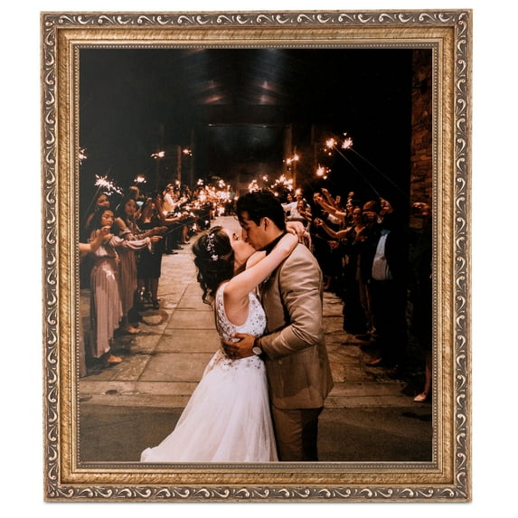 ArtToFrames 12x12" Antique Silver Picture Frame, Silver Wood Poster Frame, with Regular Glass and Foam Backing 3/16 inch (FBPL-4562)