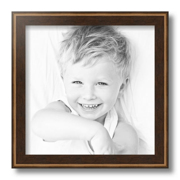 ArtToFrames 12x12 Inch Contrast Walnut Picture Frame, This Brown Wood Poster Frame is Great for Your Art or Photos, Comes with Regular Glass (4932)