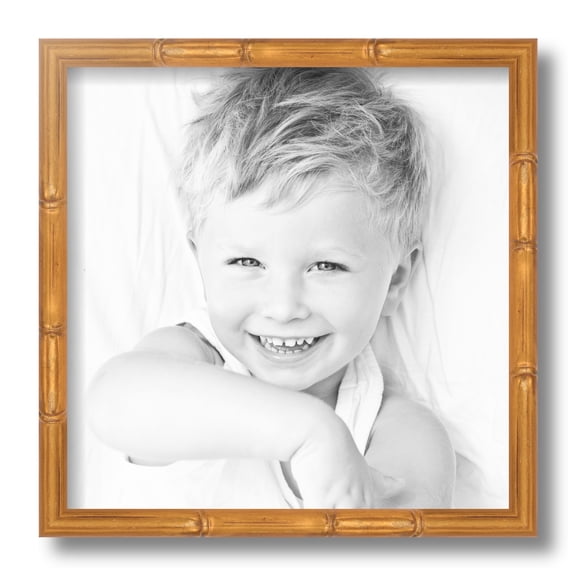 ArtToFrames 12x12 Inch Gold Bamboo Picture Frame, This Multi Wood Poster Frame is Great for Your Art or Photos, Comes with Regular Glass (4875)
