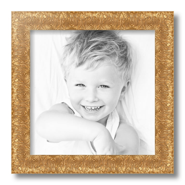 ArtToFrames 12x12 Inch Gold and Black Picture Frame, This Gold Wood Poster  Frame is Great for Your Art or Photos, Comes with Regular Glass (4902)