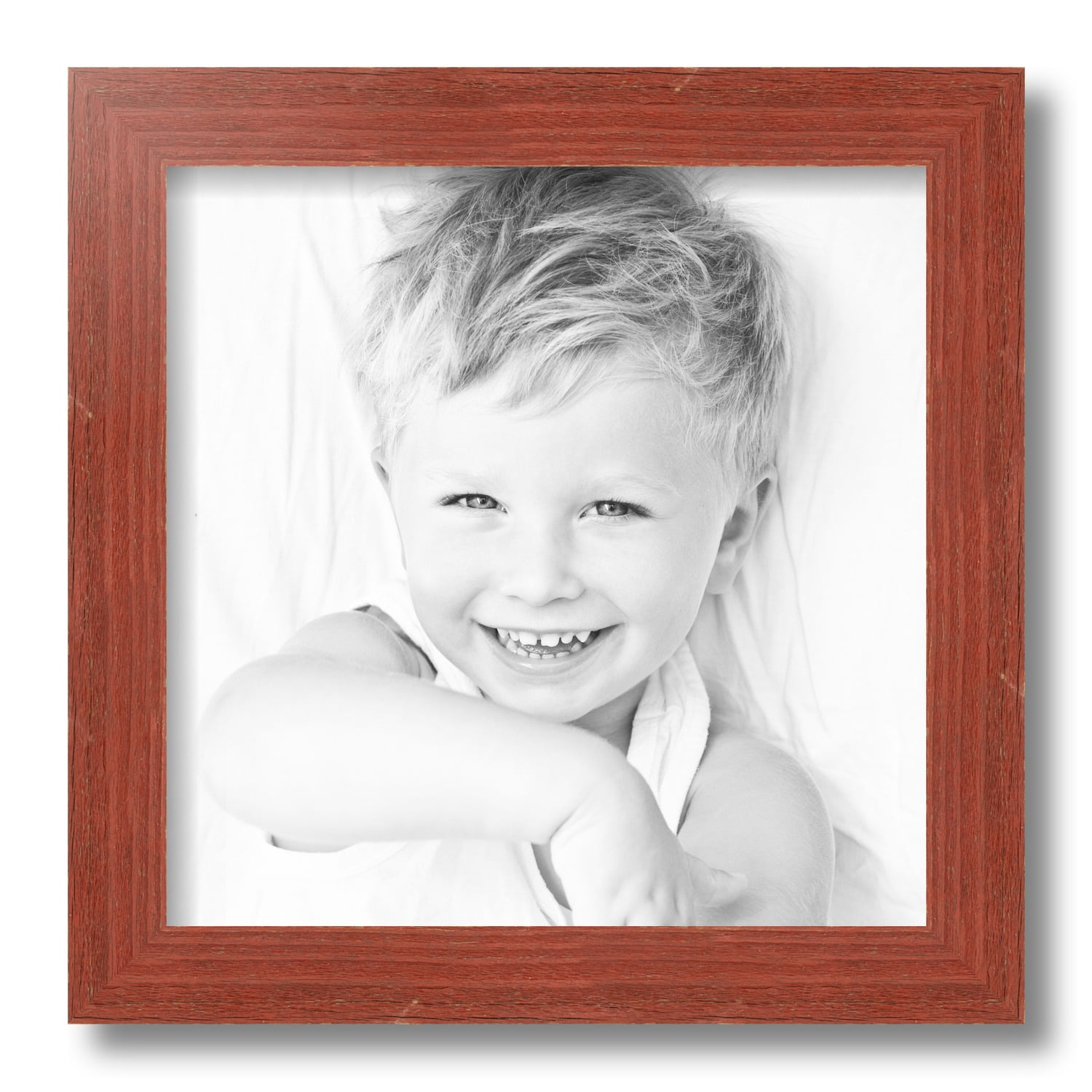 ArtToFrames 12x12 Inch Real Reclaimed Red Barnwood Picture Frame, This Red Wood Poster Frame is