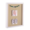 thumbnail image 1 of ArtToFrames 12x12 Inch Shadow Box Picture Frame, with a Satin White 1 Wide Shadowbox frame and Green Whisper Mat Backing (4655), 1 of 7