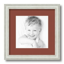 ArtToFrames 12x12 Matted Picture Frame with 8x8 Single Mat Photo Opening Framed in 1.25 Off White Wash on Ash and 2 Cognac Mat (FWM-4098-12x12)