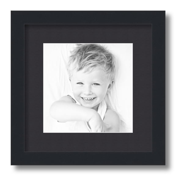 ArtToFrames 12x12" Matted Picture Frame with 8x8" Single Mat Photo Opening Framed in 1.25" Satin Black and 2" Black Mat (FWM-3926-12x12)