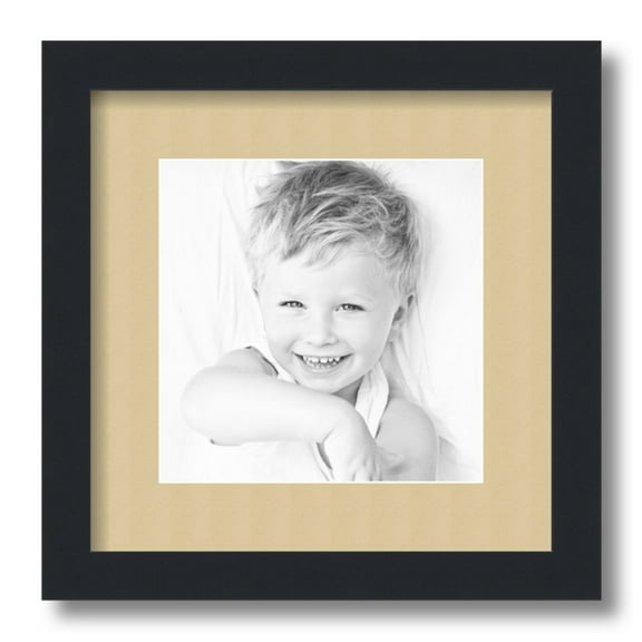 ArtToFrames 12x12 Matted Picture Frame with 8x8 Single Mat Photo Opening Framed in 1.25 Satin Black and 2 Green Whisper Mat (FWM-3926-12x12)