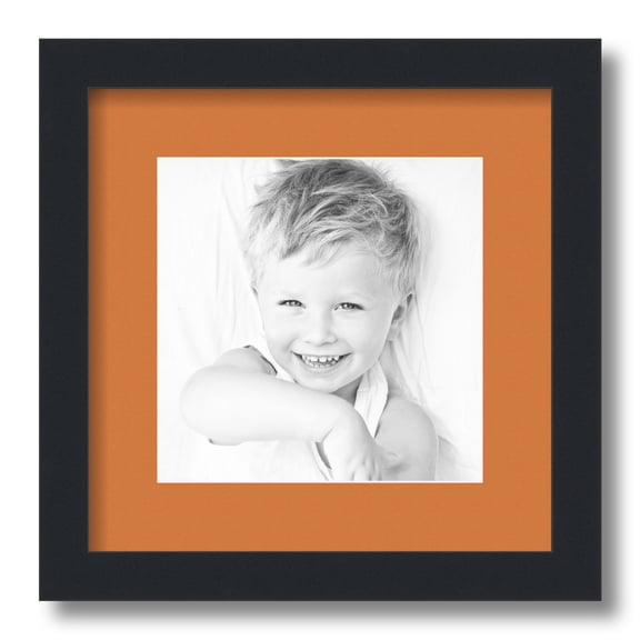 ArtToFrames 12x12" Matted Picture Frame with 8x8" Single Mat Photo Opening Framed in 1.25" Satin Black and 2" Octoberfest Mat (FWM-3926-12x12)