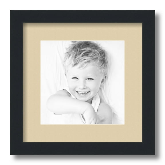 ArtToFrames 12x12" Matted Picture Frame with 8x8" Single Mat Photo Opening Framed in 1.25" Satin Black and 2" Seaside Mat (FWM-3926-12x12)