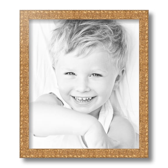 ArtToFrames 12x14 Inch Gold Picture Frame, This Gold Wood Poster Frame is Great for Your Art or Photos, Comes with Regular Glass (4901)
