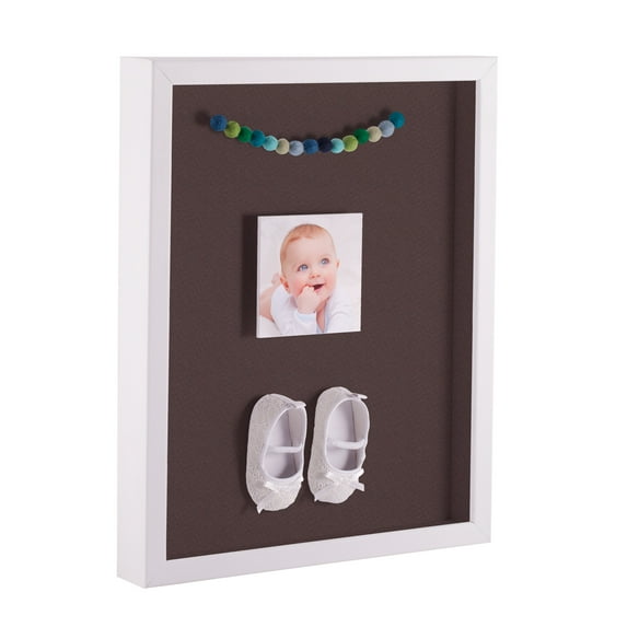 ArtToFrames 12x14 Inch Shadow Box Picture Frame, with a Satin White 1 Wide Shadowbox frame and Peat Mat Backing (4655)